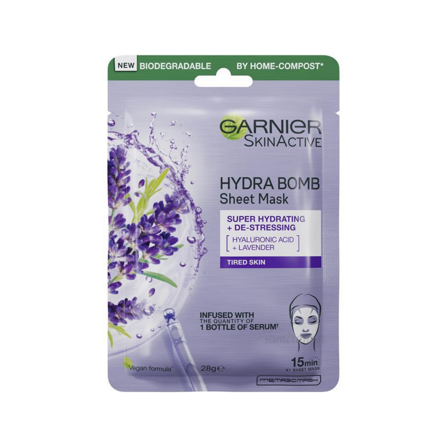 Garnier Skin Active Moisture Bomb Lavender Revitalising Sheet Mask Repairs deeply clean Best imported UK French genuine facial beauty cosmetic low price in BD