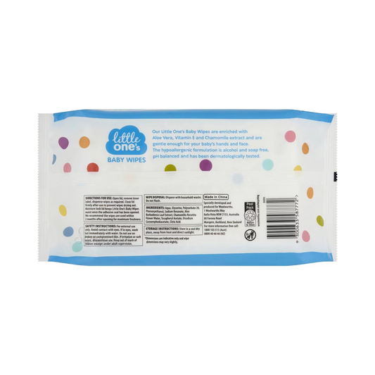 Little One's Fragrance Free Baby Wipes Aloe Vera Vitamin E Chamomile extract gentle hands face Hypoallergenic Best imported Australian Diaper low price in bd