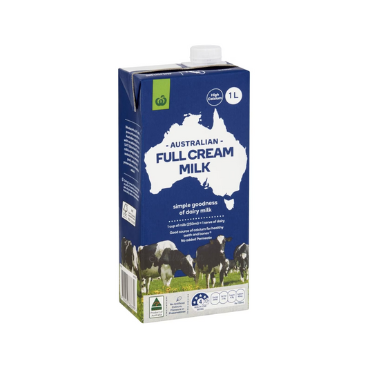 Woolies Australian Full Cream UHT Milk pure preservatives sugar halal long lasting healthy liquid Best import dudh Australia authentic cow low price in Dhaka .