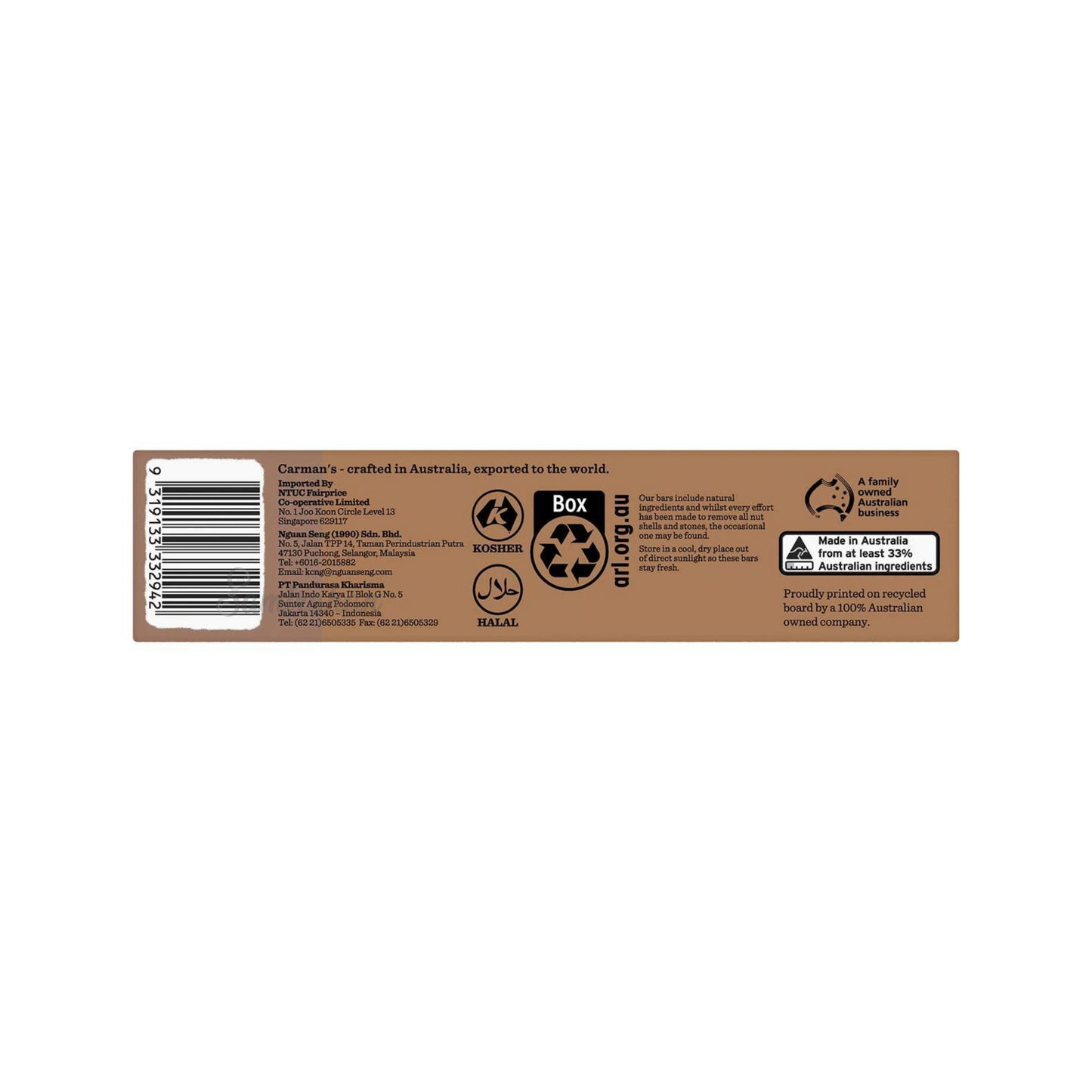 Carman's Almond Hazelnut Vanilla Nut Bars delicious crunchy peanuts creamy Halal sweet Gluten free Best authentic Australia healthy nutrition low price in Dhaka