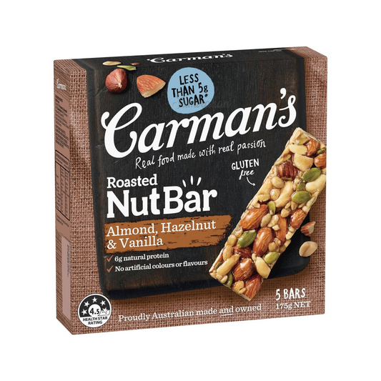 Carman's Almond Hazelnut Vanilla Nut Bars delicious crunchy peanuts creamy Halal sweet Gluten free Best authentic Australia healthy nutrition low price in Dhaka