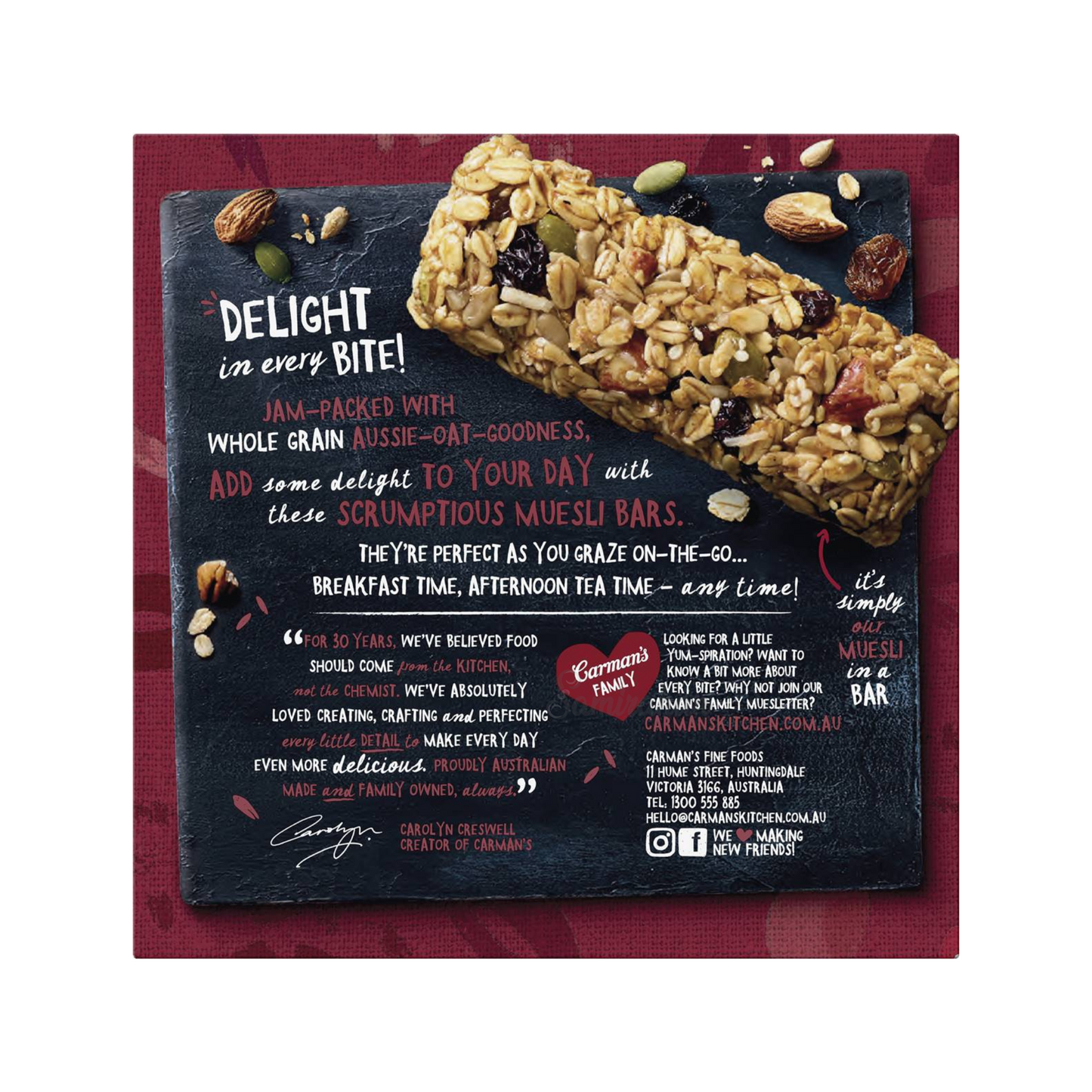 Carman's Classic Fruit & Nut Muesli Bars peanuts delicious crunchy creamy Halal sweet Gluten free Best authentic Australia healthy nutrition low price in Dhaka