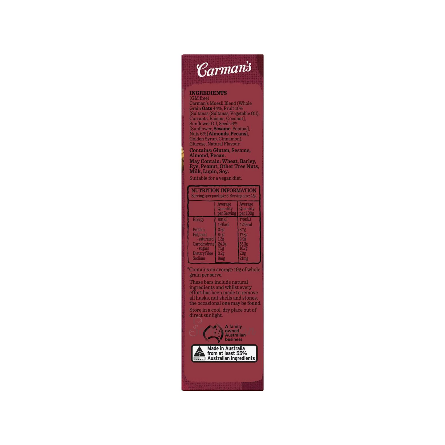 Carman's Classic Fruit & Nut Muesli Bars peanuts delicious crunchy creamy Halal sweet Gluten free Best authentic Australia healthy nutrition low price in Dhaka