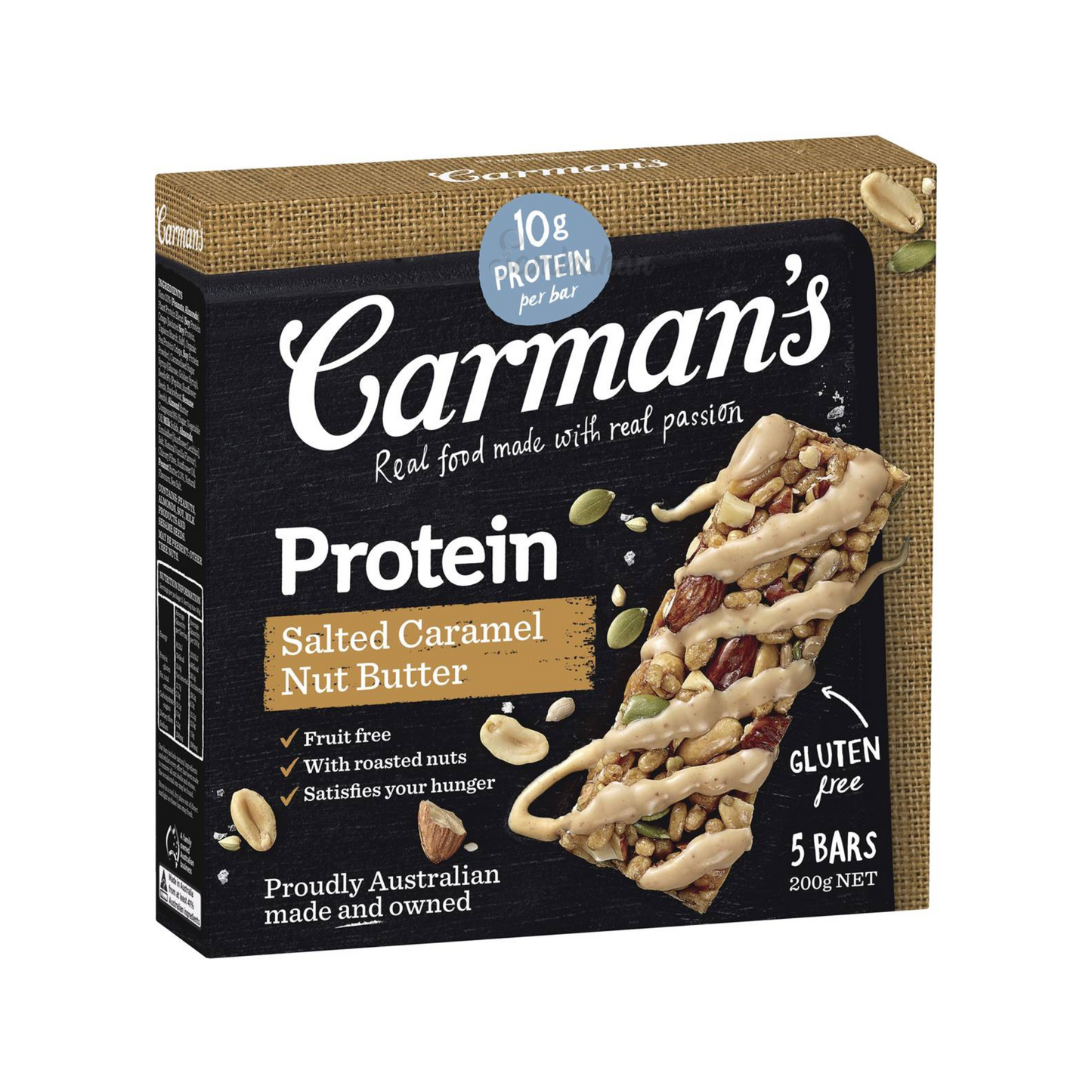 Carman's Gourmet Protein Bars Salted Caramel Nut Butter peanuts creamy Halal sweet Gluten free Best authentic Australia healthy nutrition low price in Dhaka
