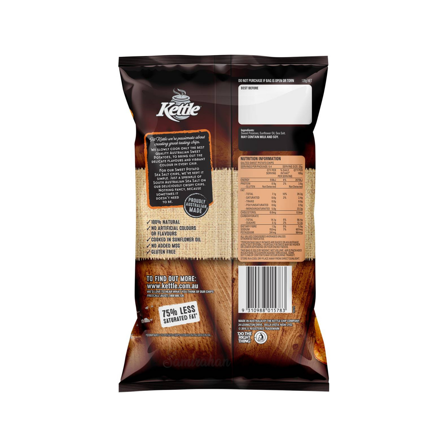 Kettle Sweet Potato Chips Sea Salt sweet salty natural tasty halal Australia snack family Best import authentic organic food healthy premium low price in bd