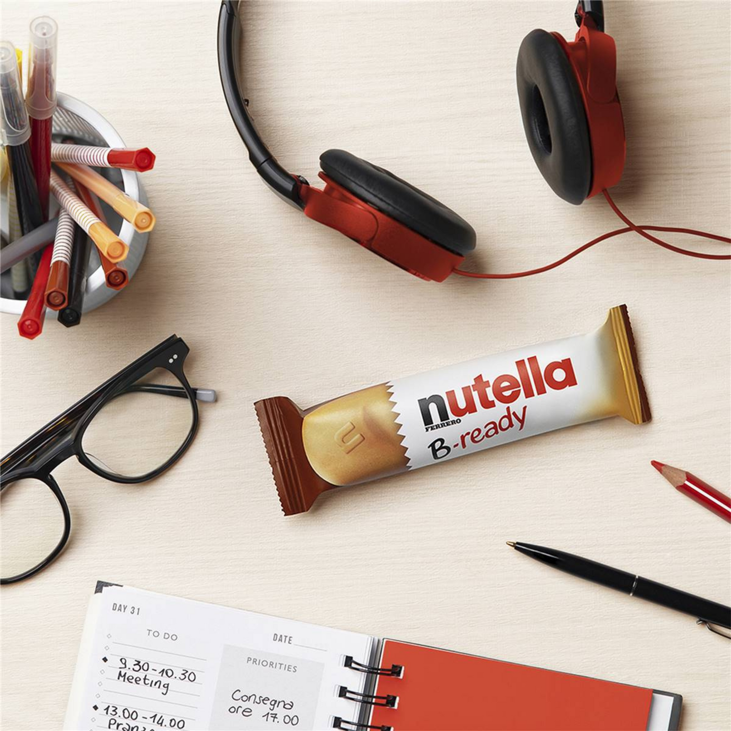 Nutella B-ready Biscuit is a crunchy wafer biscuit filled with delicious Nutella. Love Nutella? Here it is in a bar! The perfect way to bring a smile to your snack break. No artificial colour or preservatives. Halal & Vegetarian suitable. Best imported foreign real snack chocolate cocoa price in Dhaka Bangladesh.