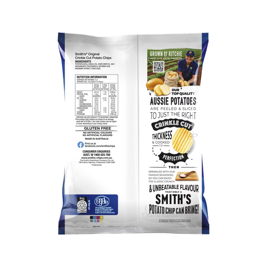 Smith's Crinkle Cut Potato Chips grown sweet salty natural tasty halal Australia snack family Best import authentic organic food healthy premium low price in bd