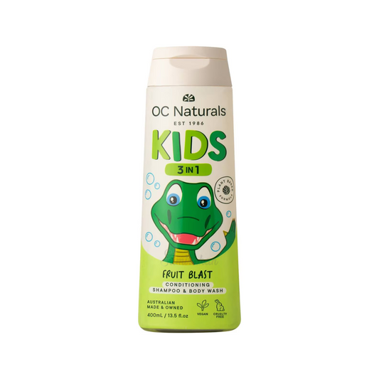 Organic Care OC Naturals Kids 3 in 1 Shampoo Body Wash Fruit Blast Vitamin E child sensitive skin soft Best foreign baby bathing Australia imported price in BD