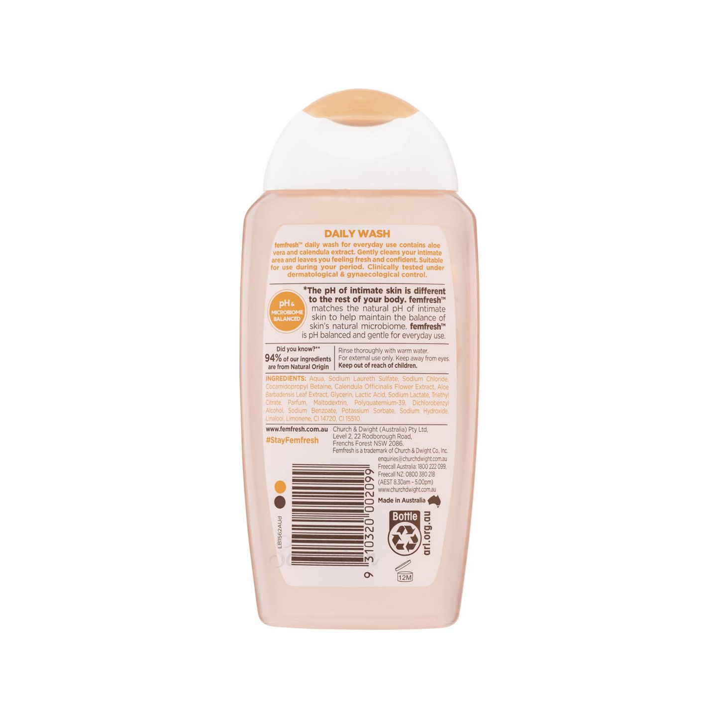 Femfresh Soap Free Daily Wash gently cleans the skin in your intimate area & leaves you feeling fresh & confident. It is soap free. Suitable for use during period. Gynaecologist & dermatologist tested. Best genuine real foreign imported Australian Aussie premium brand feminine care hygiene price in Dhaka Bangladesh.