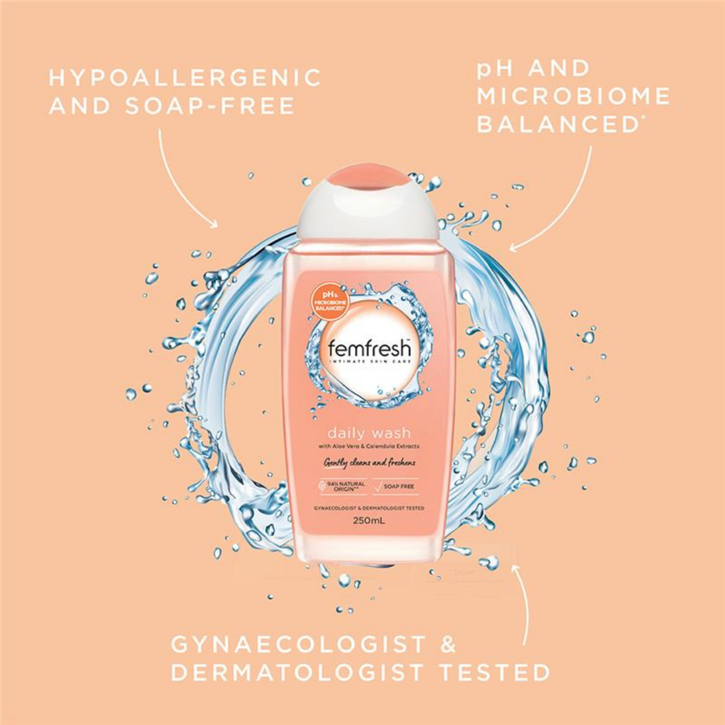 Femfresh Soap Free Daily Wash gently cleans the skin in your intimate area & leaves you feeling fresh & confident. It is soap free. Suitable for use during period. Gynaecologist & dermatologist tested. Best genuine real foreign imported Australian Aussie premium brand feminine care hygiene price in Dhaka Bangladesh.
