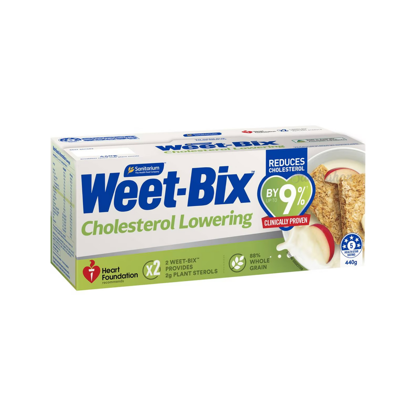 Sanitarium Weet-Bix Cholesterol Lowering Breakfast Cereal contains plant sterols which assist in lowering cholesterol. It has low sugar & saturated fat. High in fibre, B Vitamins & iron. Halal suitable. Best genuine foreign imported Australian Aussie cereal food healthy nutrition corn flakes price in Dhaka Bangladesh.