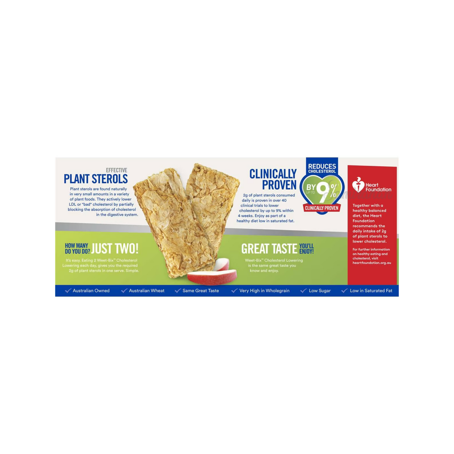 Sanitarium Weet-Bix Cholesterol Lowering Breakfast Cereal contains plant sterols which assist in lowering cholesterol. It has low sugar & saturated fat. High in fibre, B Vitamins & iron. Halal suitable. Best genuine foreign imported Australian Aussie cereal food healthy nutrition corn flakes price in Dhaka Bangladesh.