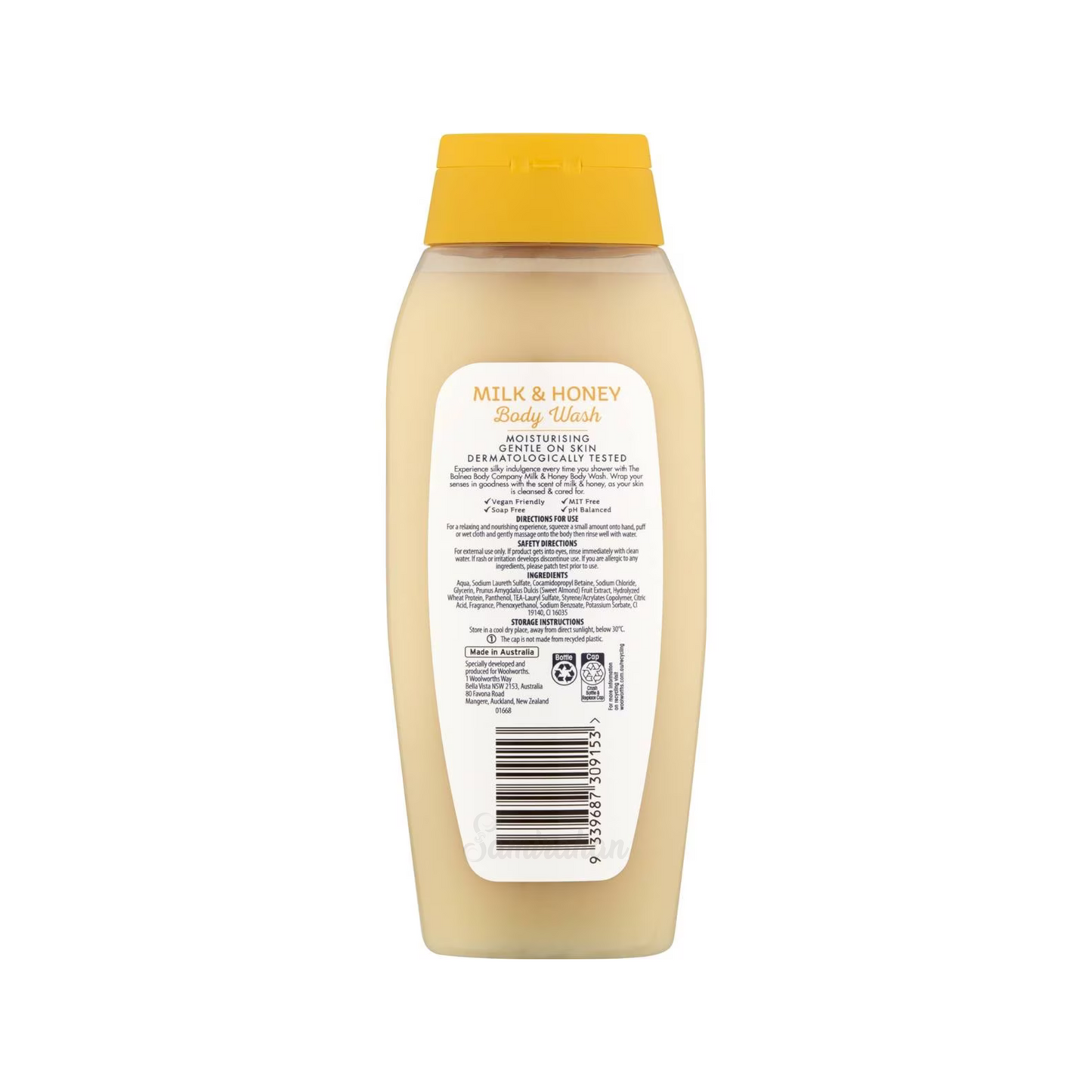 Balnea Milk & Honey Body Wash Vegan Best import authentic Australian premium brand skincare bathing soft natural beauty moisturizer soap free low price in BD