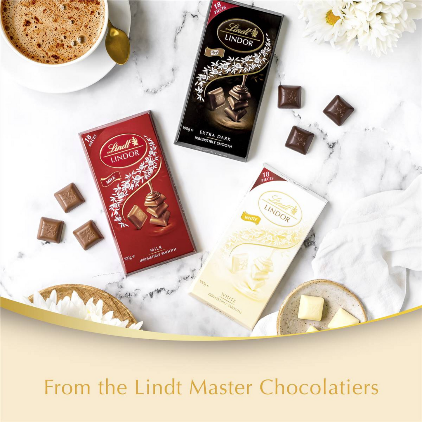 Lindt Lindor White Chocolate - melt away into a moment of bliss with these irresistibly smooth white chocolate pieces. Irresistibly smooth white Chocolate with a smooth melting filling. Halal suitable. Best imported foreign Swiss Australian genuine premium luxury chocolate delicious gift idea price in Dhaka Bangladesh.