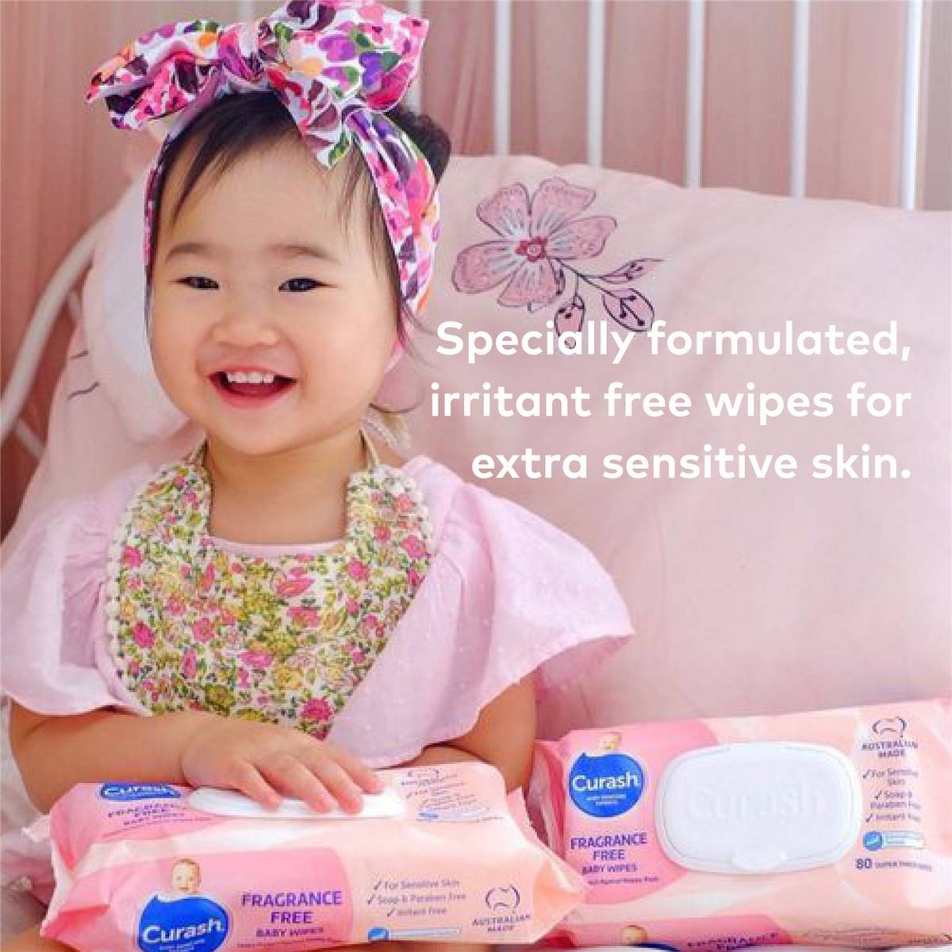 Curash Baby Wipes Fragrance Irritant free Vitamin E moisture Rash clean care pH dermatologically Best imported soft genuine remover an Australia low price in bd
