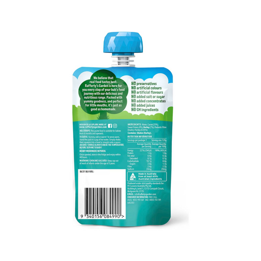 Rafferty's Garden Sweet Potato Carrot Barley Baby 6+ Food Pouch fruit vegetable import Australia authentic premium kid snack healthy discount cheap price in BD