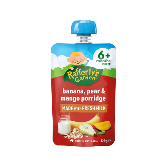 Rafferty's Garden Banana Pear Mango Porridge Baby Food Pouch fruits vegetable Best import Australia authentic premium kid snack healthy discount low price in BD