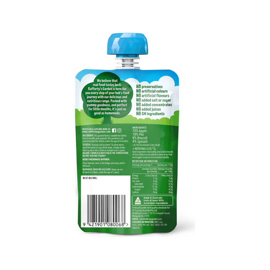 Rafferty's Garden Spinach Apple Broccoli Pea Baby Food Pouch fruit vegetable Best import Australia authentic premium kid snack healthy discount low price in BD