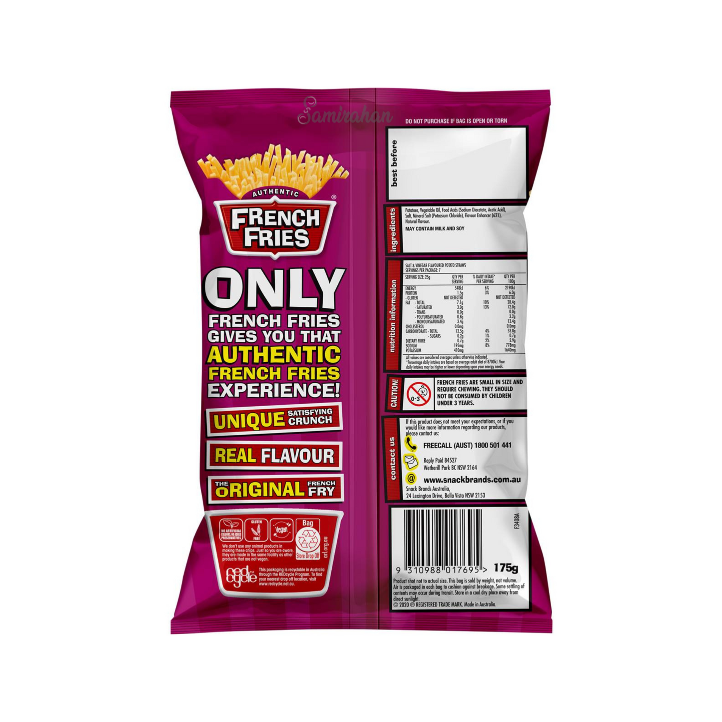 French Fries Sea Salt & Vinegar Potato Chip Straws sweet natural tasty halal Australia snack family Best import authentic food healthy premium low price in bd