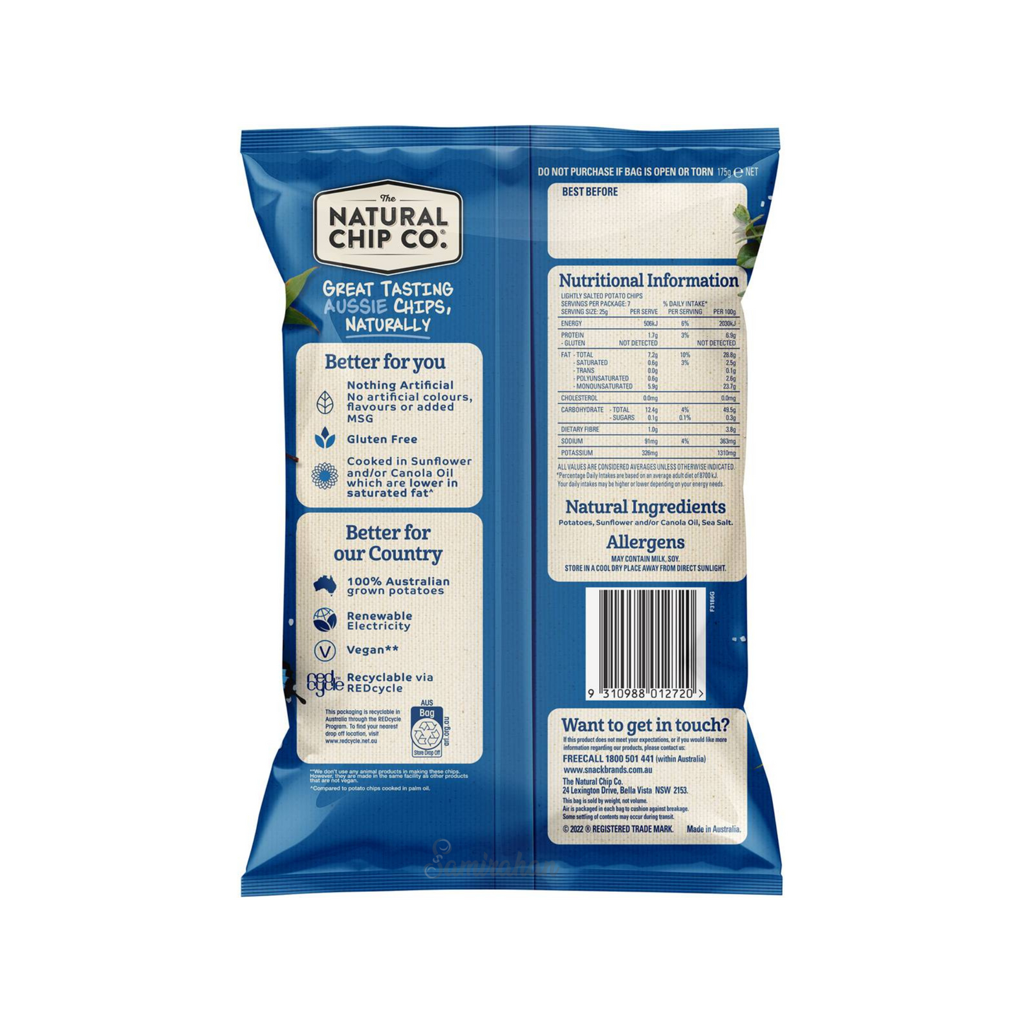 The Natural Chip Co. Potato Chips Sea Salt natural corn tasty halal Australia snack family Best import authentic organic food healthy premium low price in bd