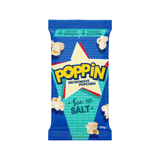 Poppin Microwave Popcorn Sea Salt Flavour kernels Australian Grain tasty snack family Best import genuine authentic organic food healthy premium low price in bd