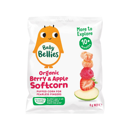 Baby Bellies Organic Berry & Apple Softcorn puffed corn sugar salt Halal Best imported Australia yummy baby food authentic child snack healthy cheap price in bd