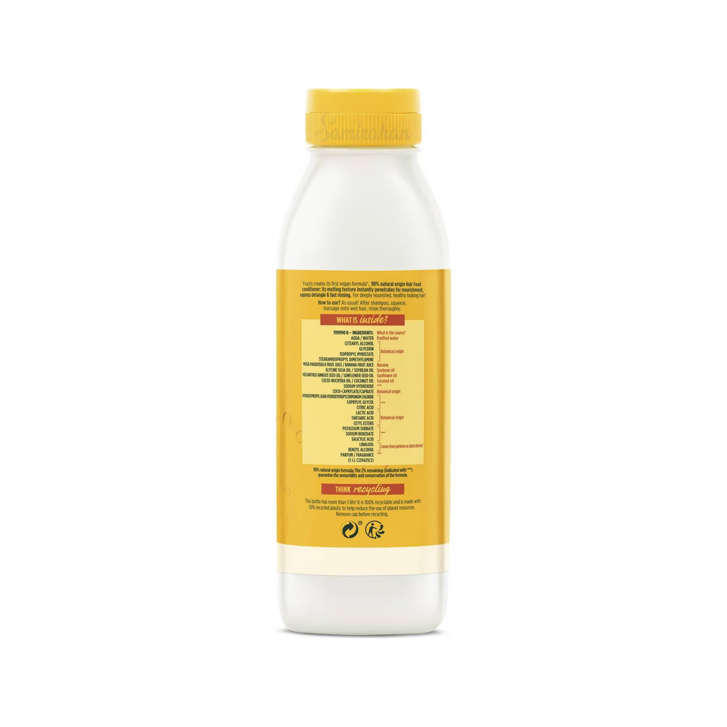 Garnier Fructis Hair Food Banana Conditioner, enriched with banana extract & moisturising nutrients, is the luscious healthy treat dry hair is craving. Vegan suitable. Best foreign genuine authentic Australian haircare imported real premium original shampoo hair-fall fall safe healthy cheap price in Dhaka Bangladesh.