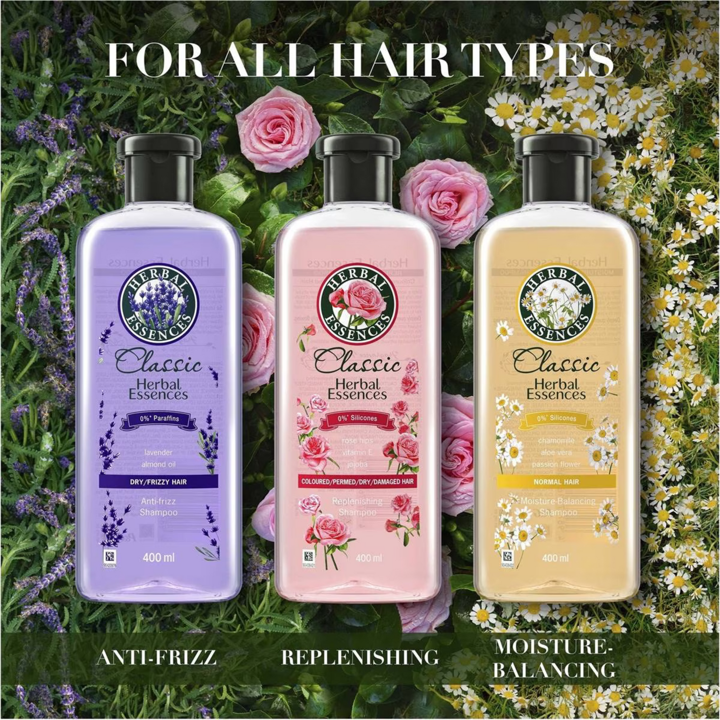 Herbal Essences Classic Rosehip shampoo scent scent nature dry damage hair frizz straight silky Best authentic dandruff free Shine dry nourished low price in BD