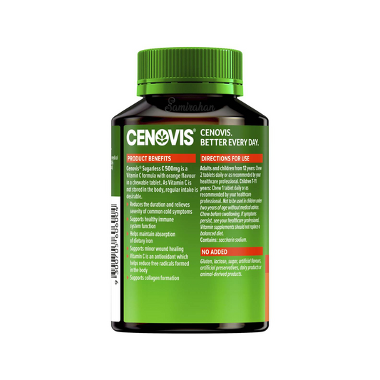 Cenovis Sugarless Vitamin C Chewable 500mg orange tablet cold Best imported foreign authentic Australian health dietary supplement absorption low price in BD