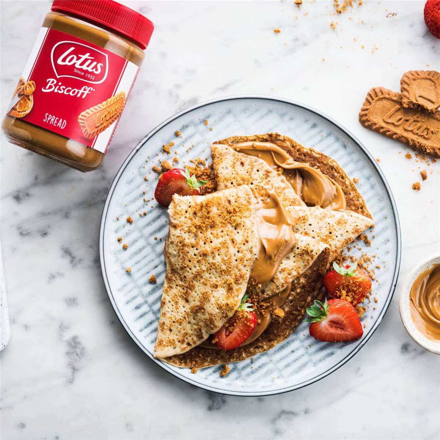 Lotus Biscoff Spread brings you the great taste of the famous Lotus Biscoff biscuits in an jar. Halal certified. Best imported foreign real genuine authentic Belgium Aussie snack biskut breakfast toast bread healthy peanut butter premium quality bakery snacks cheap price in Dhaka Bangladesh.
