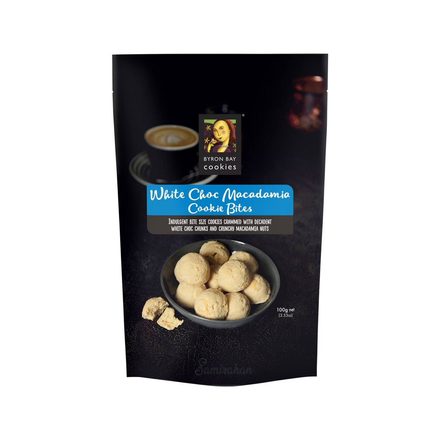 Byron Bay White Choc Macadamia Shortbread Bites are indulgent bite size cookies crammed with decadent white choc chunks and crunchy macadamia nuts. Halal certified. Best imported foreign genuine authentic real snack Australian Aussie premium quality sweets healthy biscuits cheap price in Dhaka Sylhet Bangladesh.