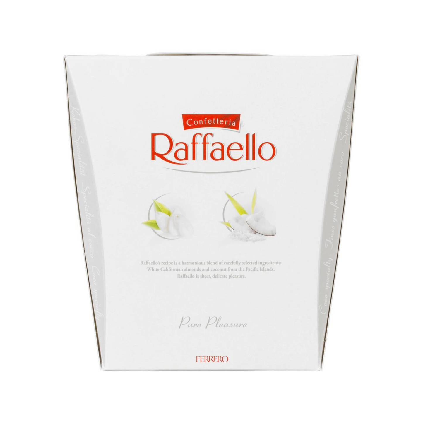 Raffaello Gift Box Ballotin is a precious heart of white almond enveloped in a delicious creamy filling, all enclosed in a crispy wafer shell scattered with fragrant coconut flakes. Best imported foreign Australian Aussie genuine authentic premium sweets gift idea candy real snack cheap price in Dhaka Bangladesh.