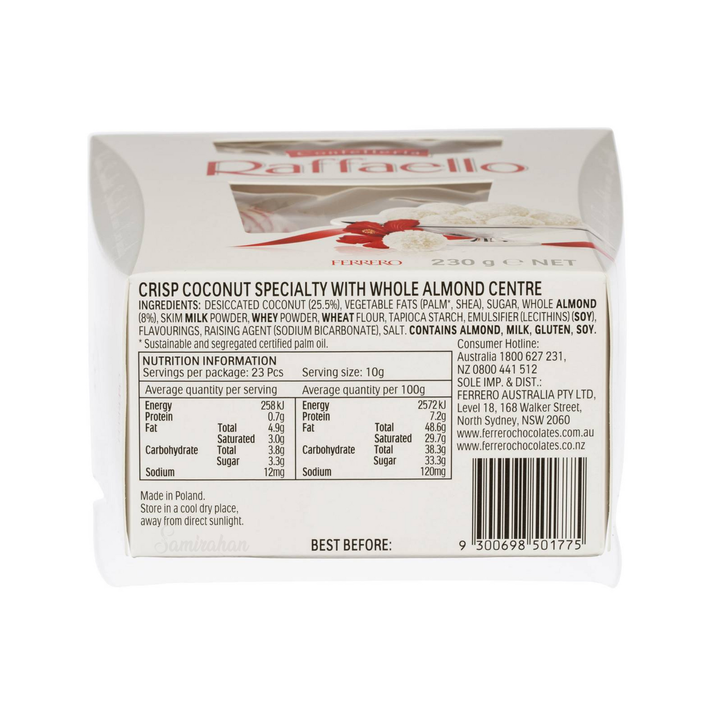 Raffaello Gift Box Ballotin is a precious heart of white almond enveloped in a delicious creamy filling, all enclosed in a crispy wafer shell scattered with fragrant coconut flakes. Best imported foreign Australian Aussie genuine authentic premium sweets gift idea candy real snack cheap price in Dhaka Bangladesh.