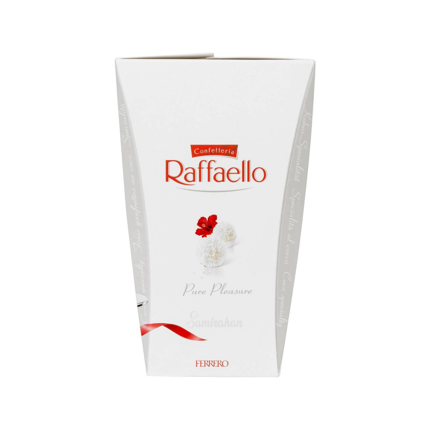 Raffaello Gift Box Ballotin is a precious heart of white almond enveloped in a delicious creamy filling, all enclosed in a crispy wafer shell scattered with fragrant coconut flakes. Best imported foreign Australian Aussie genuine authentic premium sweets gift idea candy real snack cheap price in Dhaka Bangladesh.