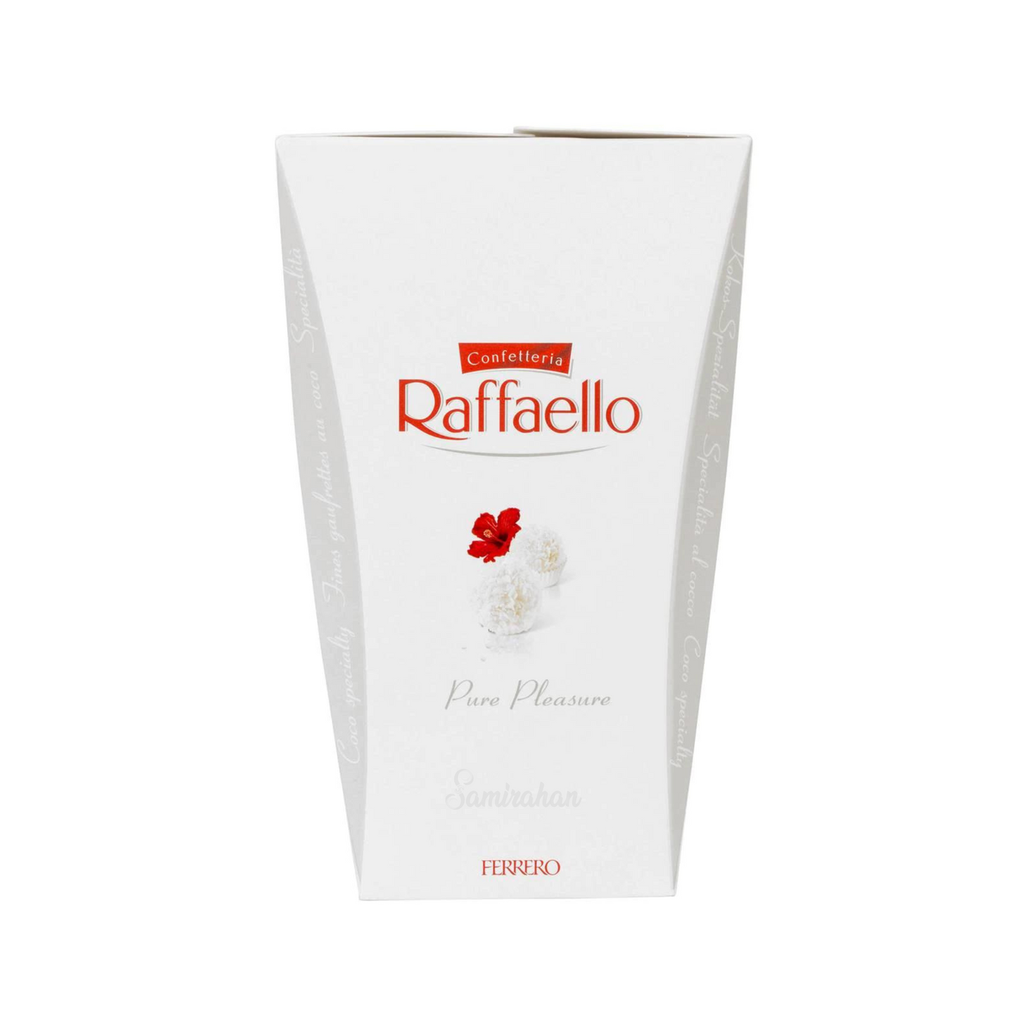 Raffaello Gift Box Ballotin is a precious heart of white almond enveloped in a delicious creamy filling, all enclosed in a crispy wafer shell scattered with fragrant coconut flakes. Best imported foreign Australian Aussie genuine authentic premium sweets gift idea candy real snack cheap price in Dhaka Bangladesh.