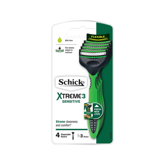 Schick Xtreme 3 Sensitive Men's Disposable Razor twin blade safe soft comfort shave Best import Australia genuine authentic premium germ organic low price in BD