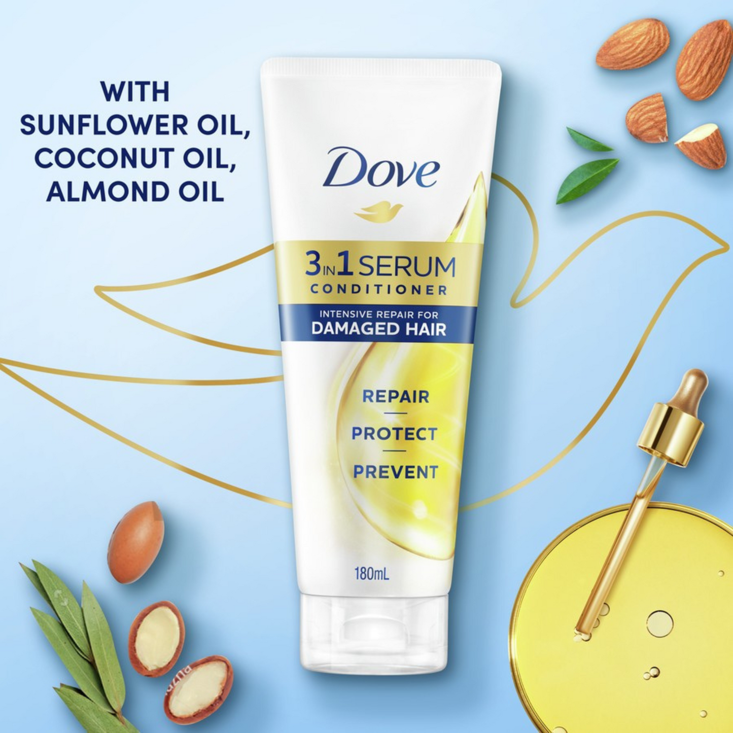 Dove 3 in 1 Serum Conditioner Intensive Repair recovered resilient hair Best imported Australian protect organic shine skincare beauty healthy low price in bd