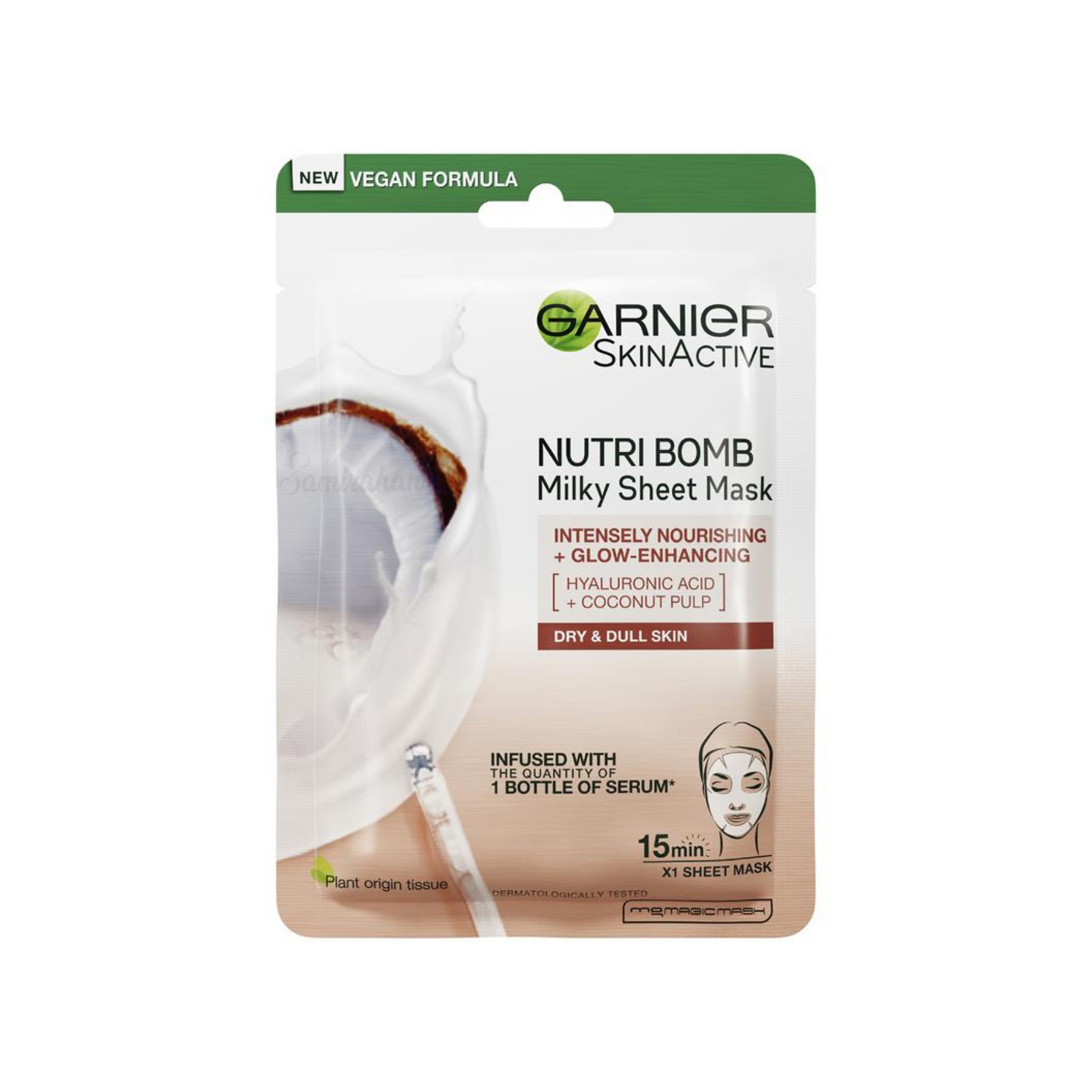 Garnier Nutri Bomb Milky Sheet Mask Hyaluronic Acid Coconut Milk is nourishing & repairing & intensely hydrates dry & dull skin. Best imported foreign Australian UK English British genuine authentic real skin care skincare beauty cosmetic premium quality brand cheap price in Dhaka Chittagong Sylhet Bangladesh.