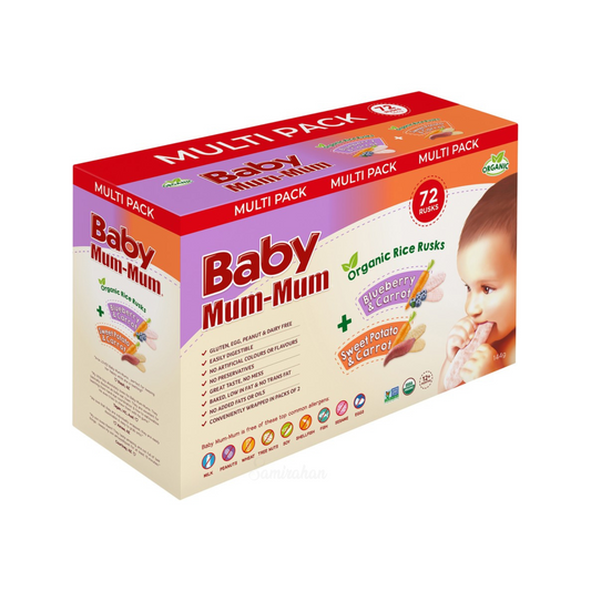 Baby Mum-Mum Organic Combo Rice Rusks 8+ months Australia fruit halal best import yummy sugar salt authentic child food snack nutrition healthy cheap price BD