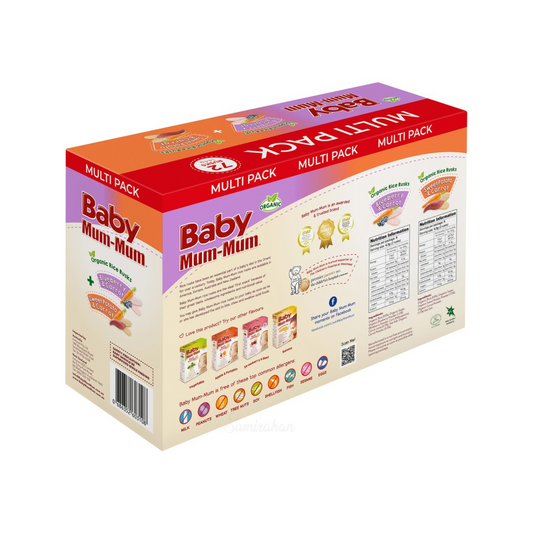 Baby Mum-Mum Organic Combo Rice Rusks 8+ months Australia fruit halal best import yummy sugar salt authentic child food snack nutrition healthy cheap price BD