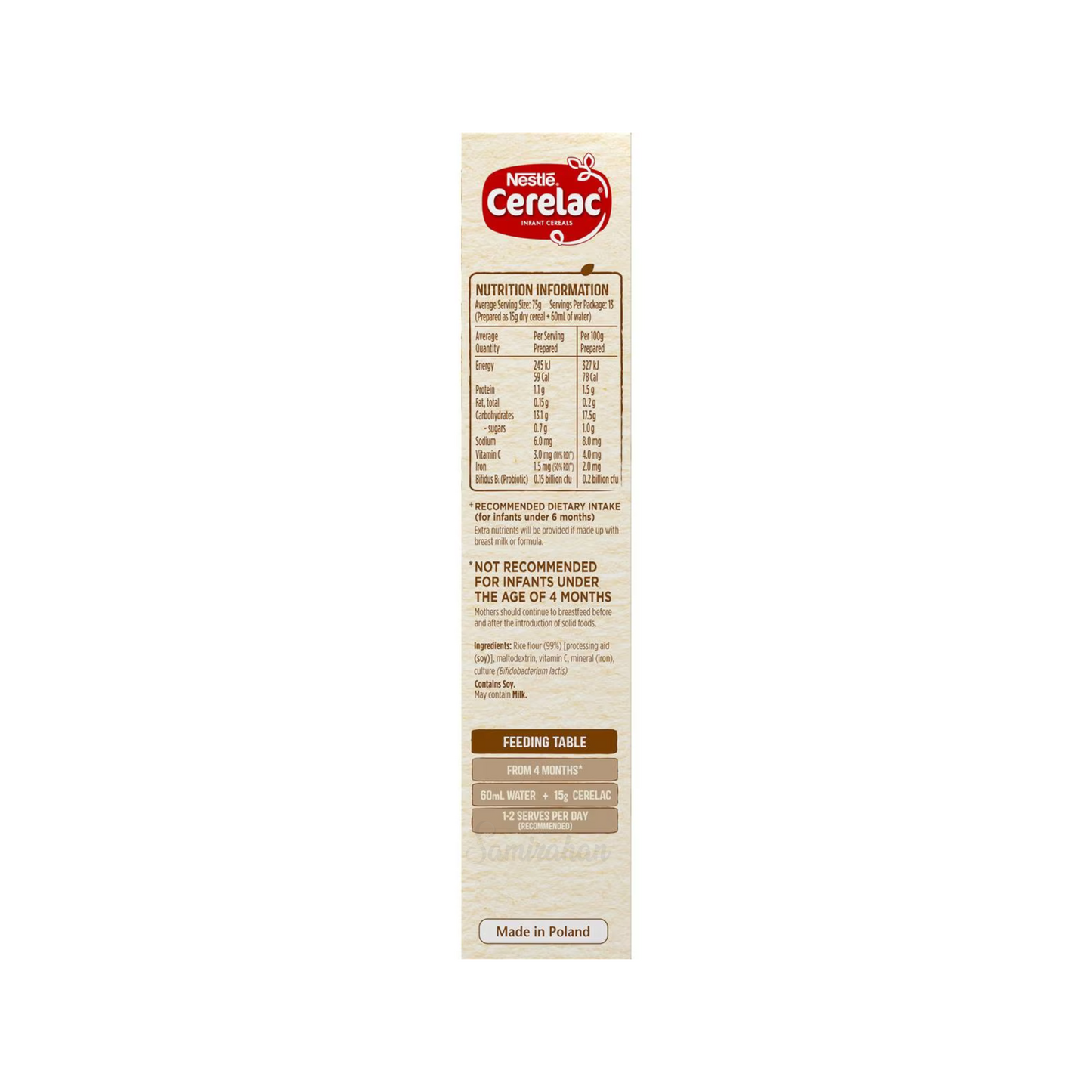Nestle Cerelac Baby food Rice Cereal contains single grains iron smooth ideal babies Best import Australian authentic child infant snack healthy low price in bd