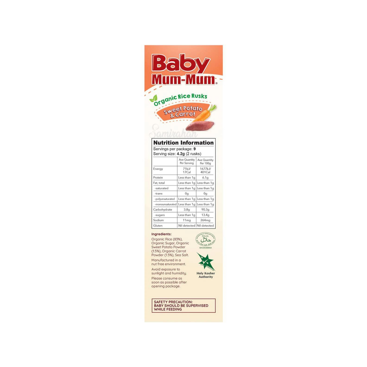 Baby Mum Mum Organic Rice Rusk Sweet Potato & Carrot 8+ Months are made from premium Australian grain fruits vegetables. No artificial colour flavor halal best imported foreign Australian genuine authentic quality real child food shishu snack nutrition healthy cheapest price in Dhaka Chittagong Sylhet Khulna Bangladesh