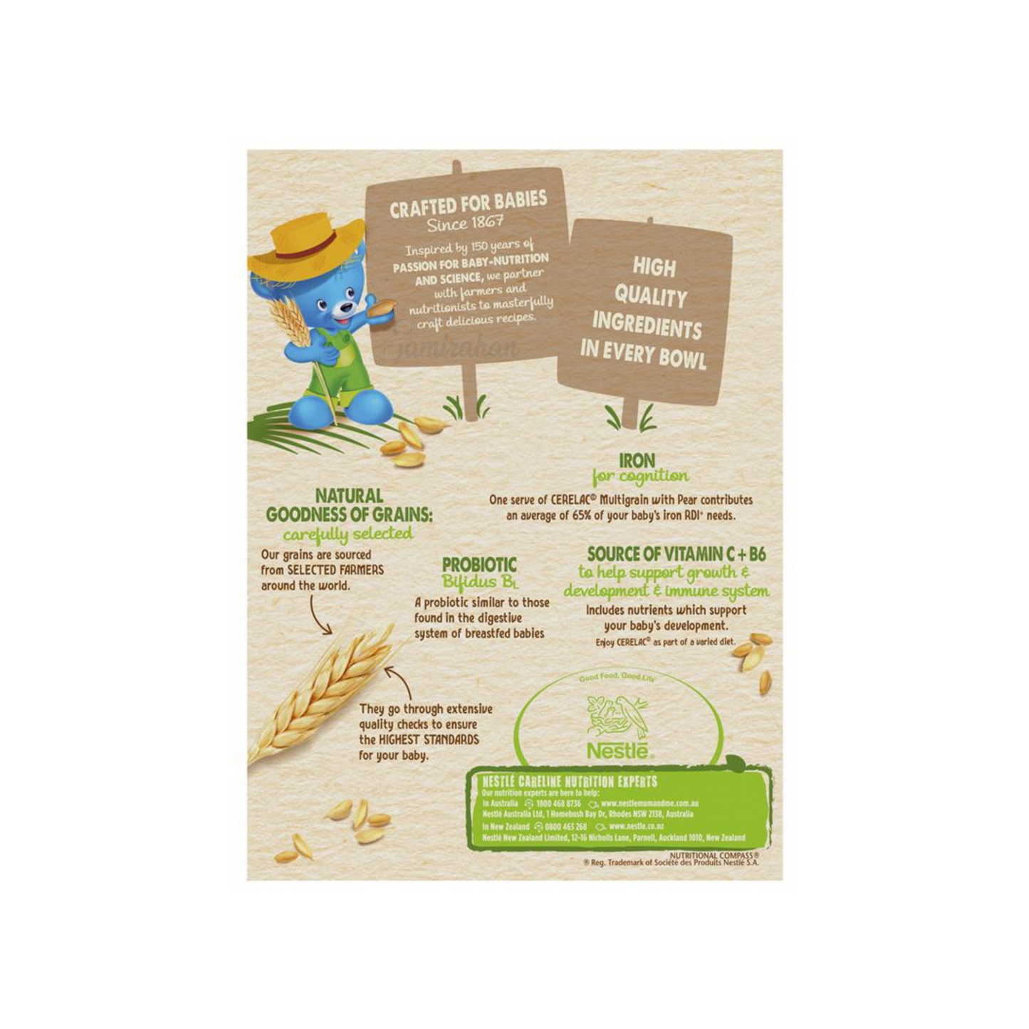 Nestle Cerelac Multigrain Pear Baby Cereal rich iron babies 6 month Best imported Australian authentic child infant snack food vegetable healthy low price in BD
