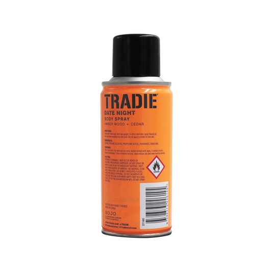 Tradie Date Night Deodorant Body Spray sweat odor dry daily 48 hours white marks moisture clean men soft Best safe authentic import Australia low price in bd
