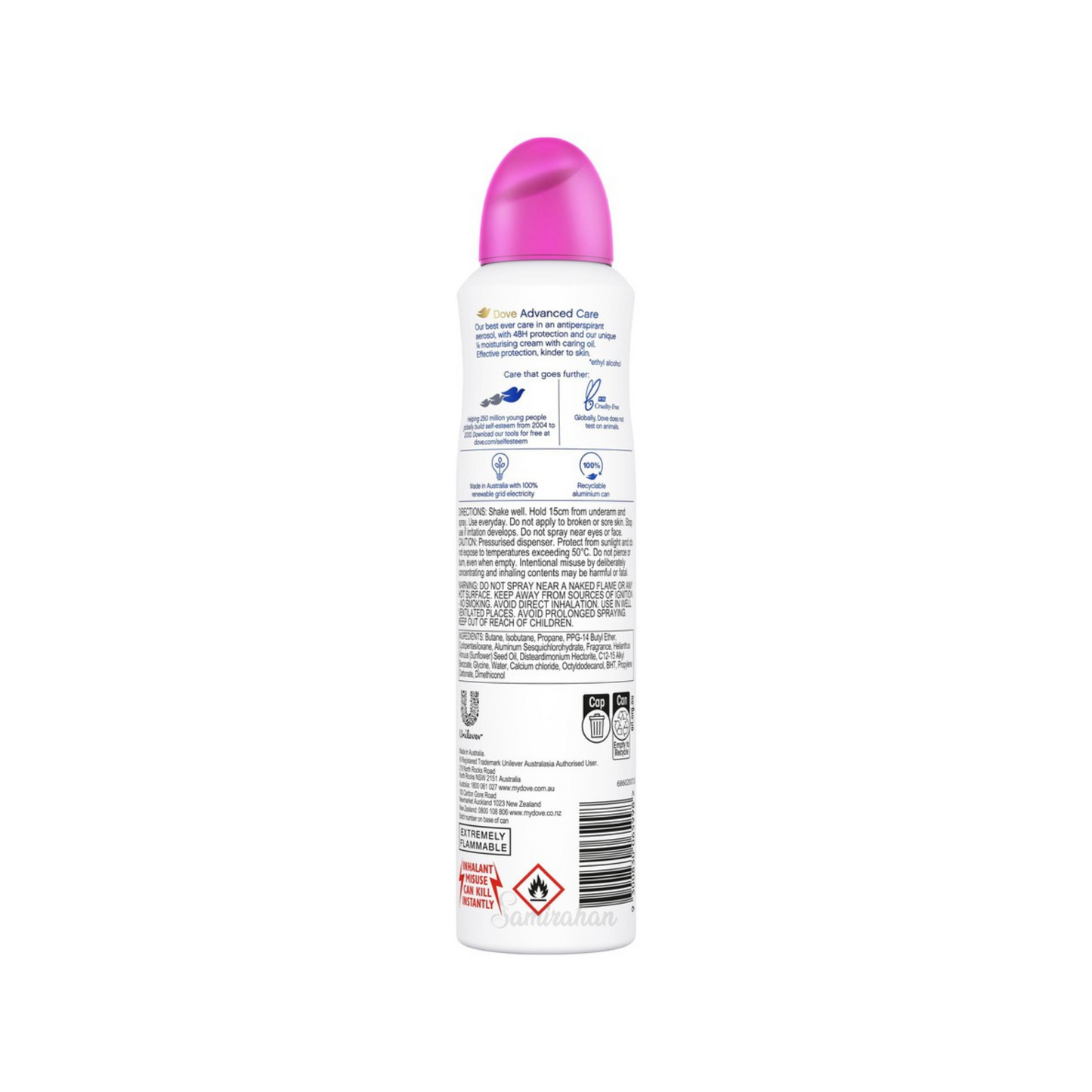 Dove Advanced Care Acai Berry & Waterlily Antiperspirant sweat odor dry daily 48 hours white marks moisture Best safe authentic import Australia low price in bd