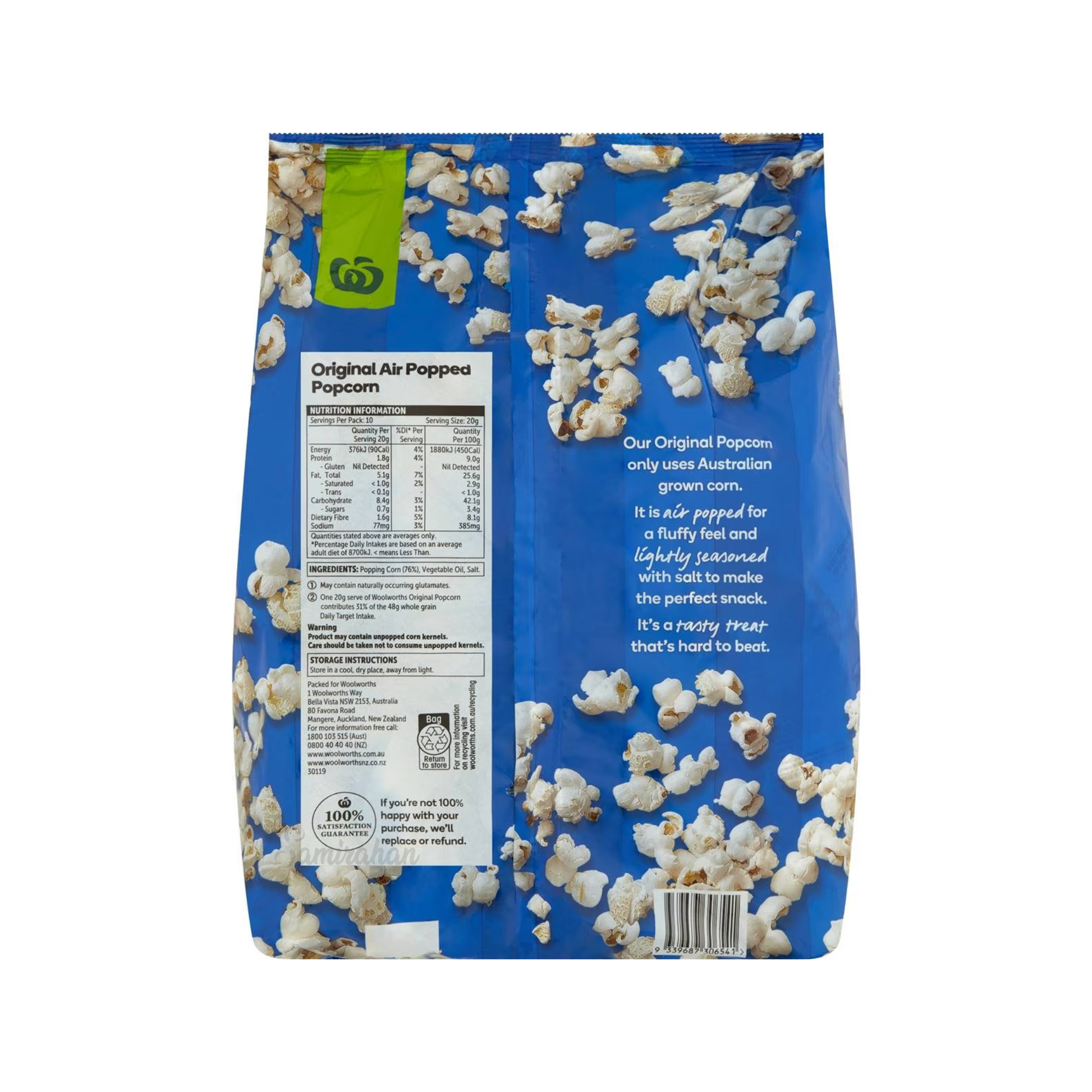 Woolies Original Gluten Free Popcorn grown sweet salty natural Australia Grain snack family Best import authentic organic food healthy premium low price in bd