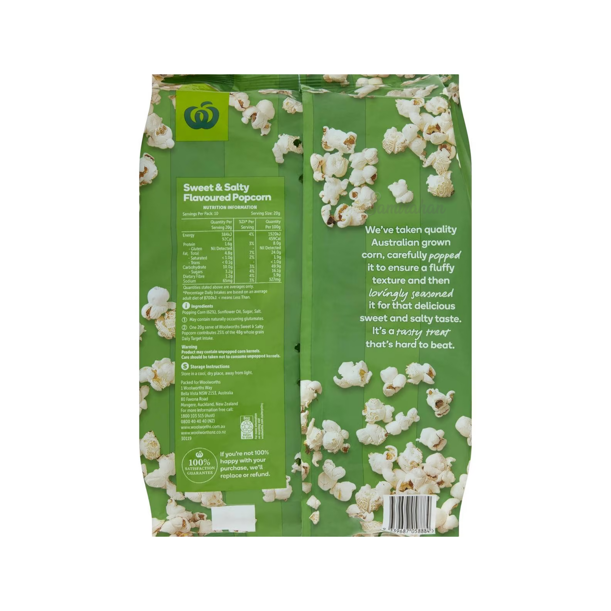 Woolies Sweet & Salty Gluten Free Popcorn grown sweet natural Australia Grain snack family Best import authentic organic food healthy premium low price in bd