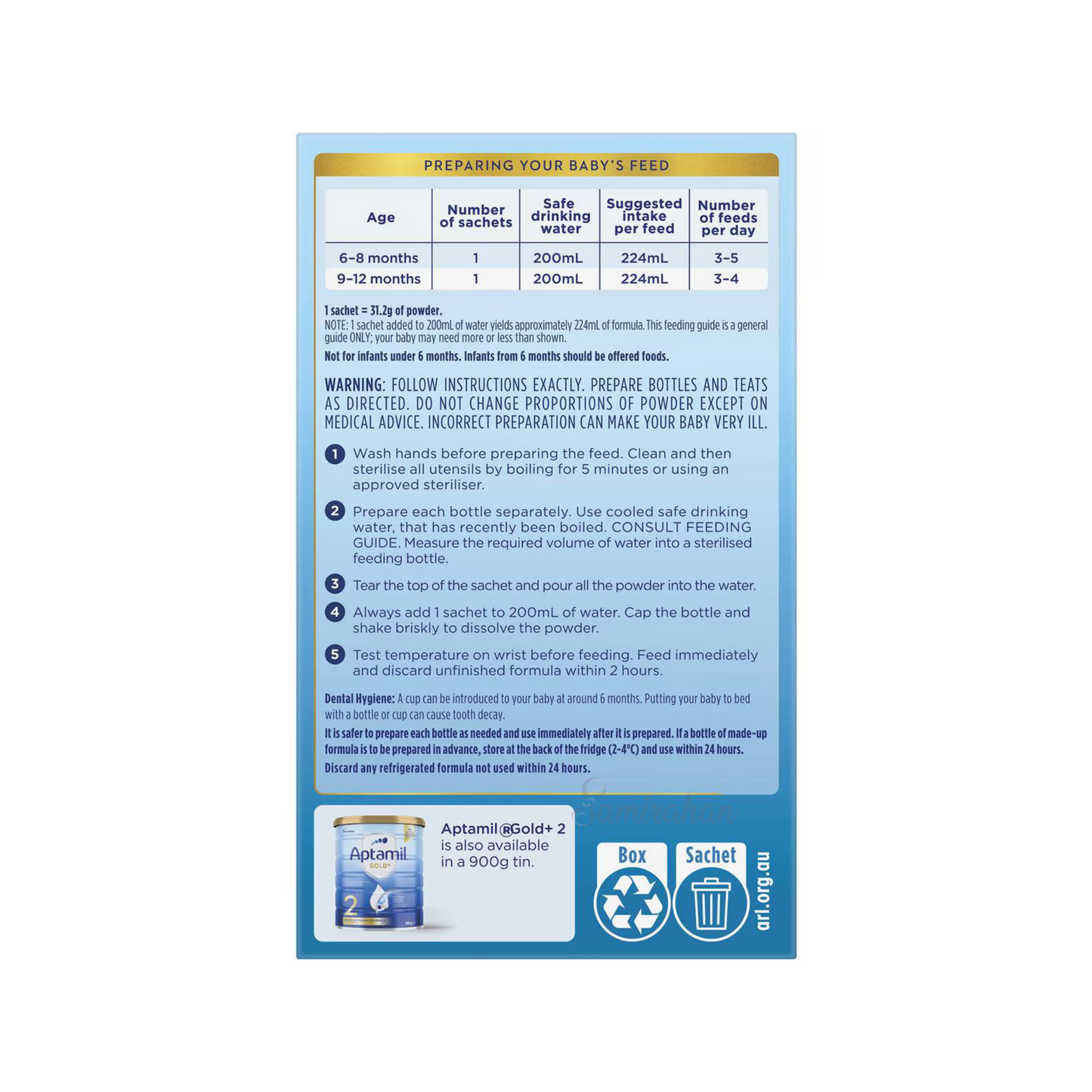 Aptamil Gold+ Stage 2 Sachet nutritionally premium baby milk formula infants birth healthy feeding food natural cow breast organic Best Import low price in bd