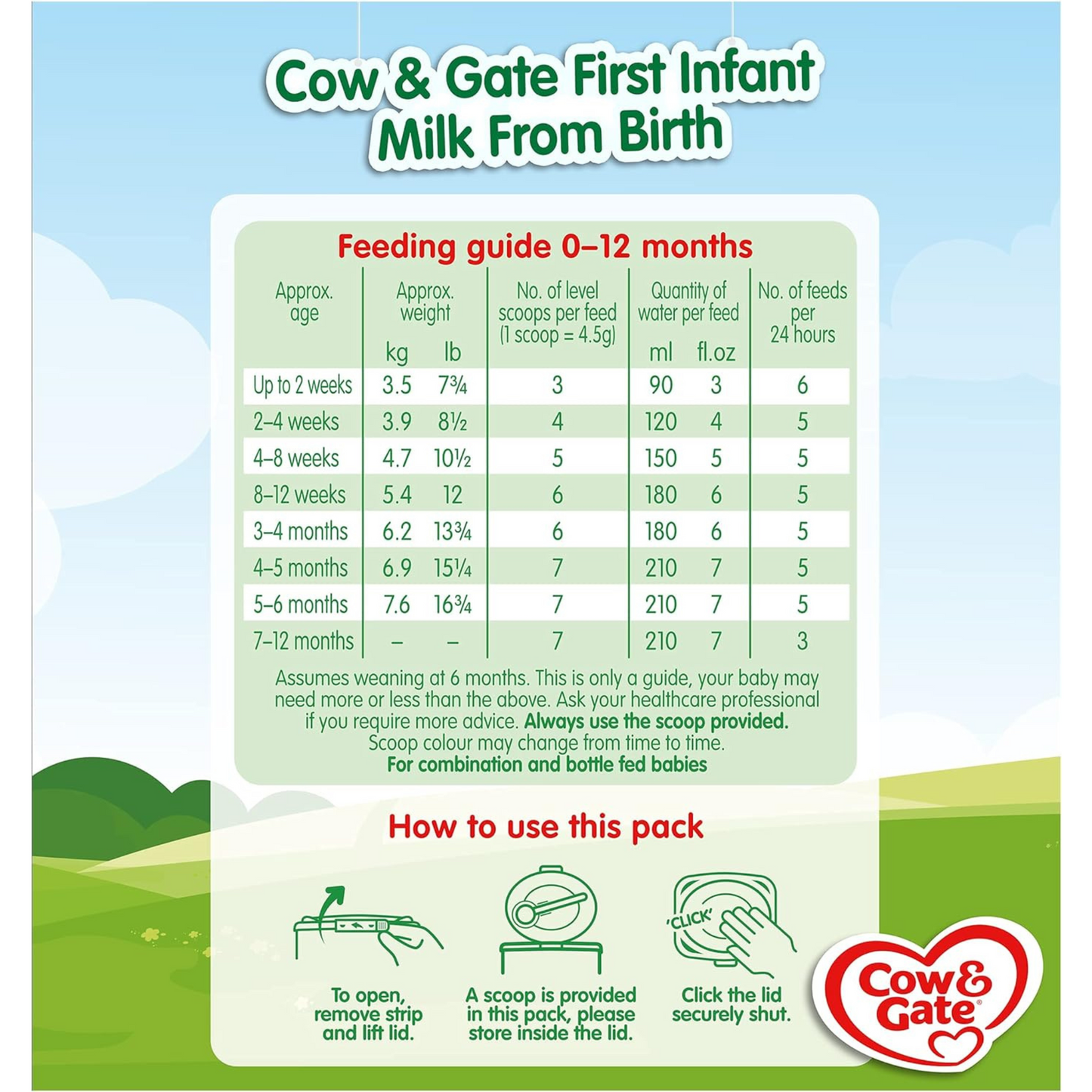 Cow & Gate Stage 1 First Baby Formula nutrition milk powder birth to 6 months Halal best import genuine authentic UK cow quality safe healthy feed food low price in Dhaka