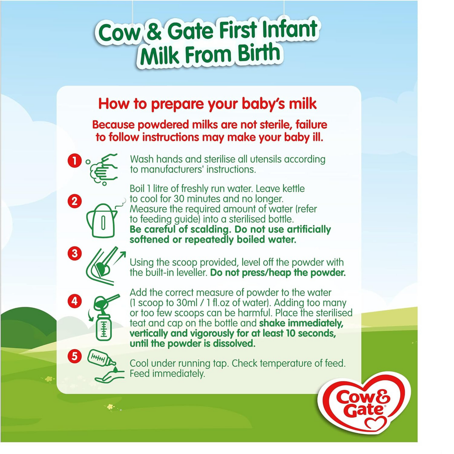 Cow & Gate Stage 1 First Baby Formula nutrition milk powder birth to 6 months Halal best import genuine authentic UK cow quality safe healthy feed food low price in Dhaka